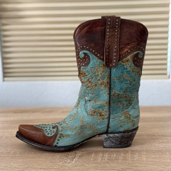 Old Gringo Turquoise and Brown Cowgirl Boots - Picture 4 of 10